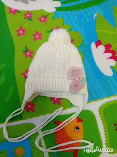 Шапка для девочки 3-6 мес