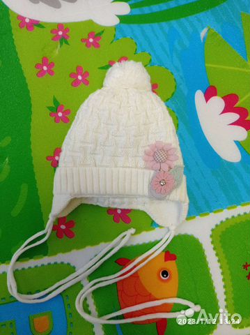 Шапка для девочки 3-6 мес