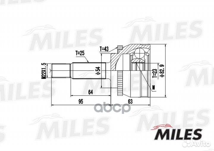 ШРУС mitsubishi carisma 1.6-1.8 95-06 нар. +ABS