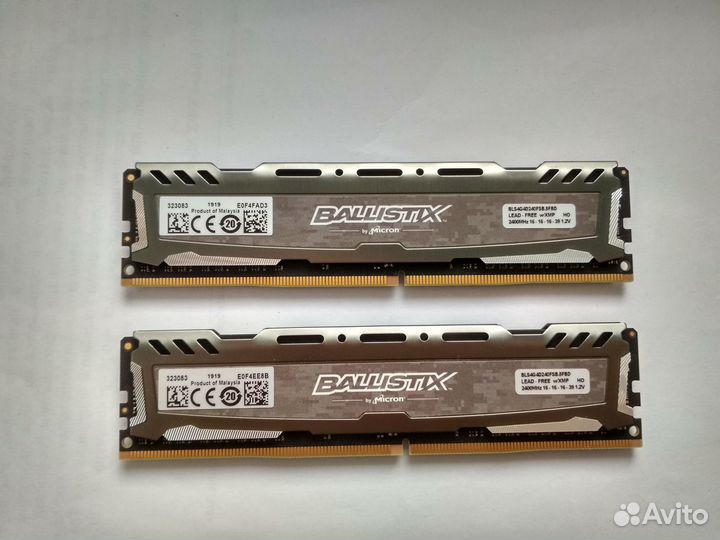 Ballistix Sport LT DDR4 2400 мгц 4x2