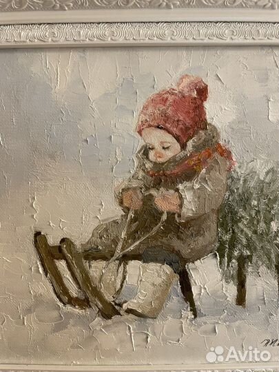 Картина маслом 30 на 35 (с рамой)