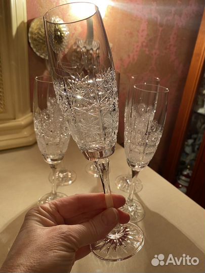 Хрустальные фужеры Чехословакия