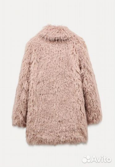 Zara ZW розовая шуба из искусственного меха NEW