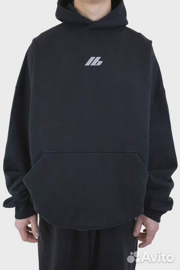 Balenciaga худи чёрное, лого-надпись 304922