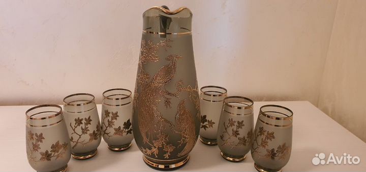 Кувшин и стаканы богемия