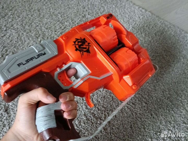 Бластер нерф зомби страйк переворот и пульки 9 шт