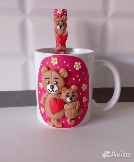 Набор кружек с ручным декорированием