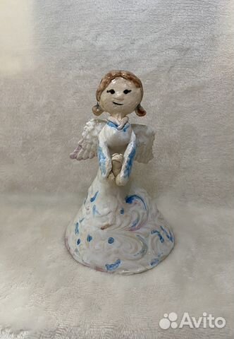 Фигурка ангелок со свечкой, керамика