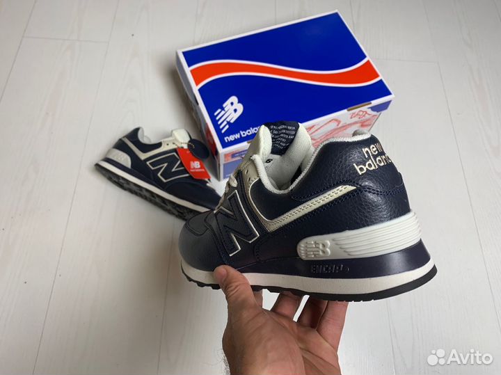 Кроссовки new balance 574 кожаные