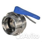 Затвор дисковый поворотный DN.ru WBV3131E-2W-T-H Ду65 Ру10 пищевая нержавеющая сталь 304, уплотнение