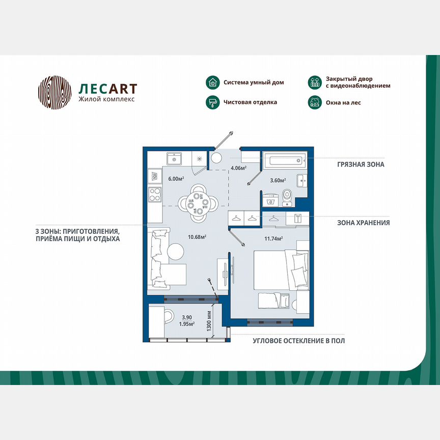 1-к. квартира, 38 м², 5/12 эт.
