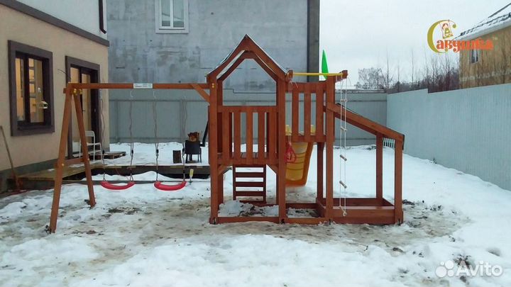 Детский домик навес Савушка TooSun 3 Plus с песочн
