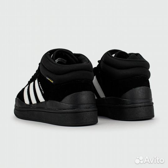 Кроссовки Adidas Campus Black White with Fur