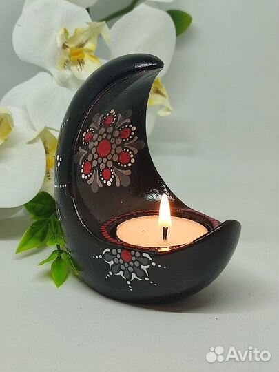 Молд подсвечник Луна для гипса бетона эпоксидки