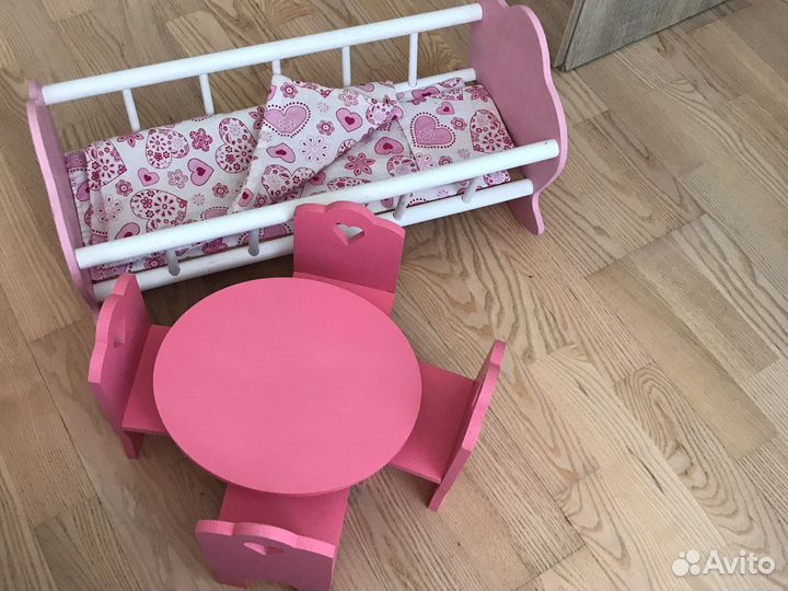 Мебель для куклы деревянная