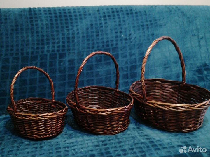 Корзины плетеные из лозы ивы новые