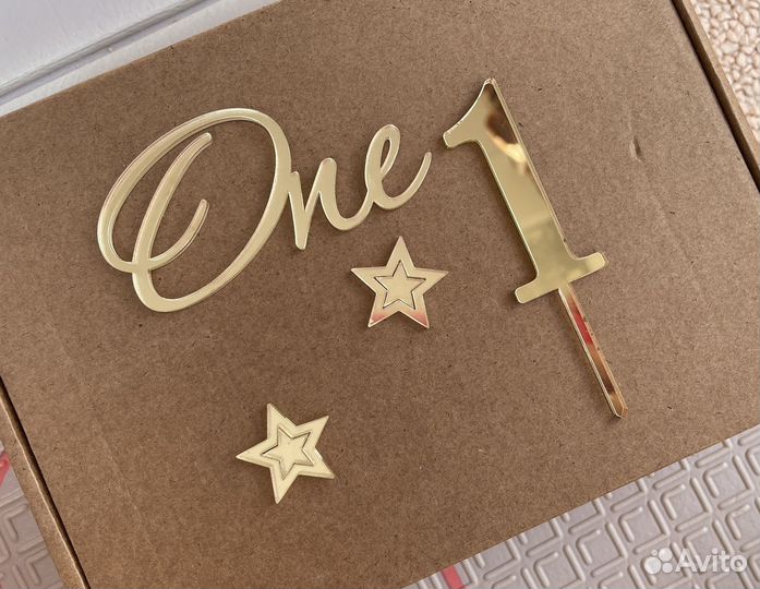 Топпер 1 годик на торт