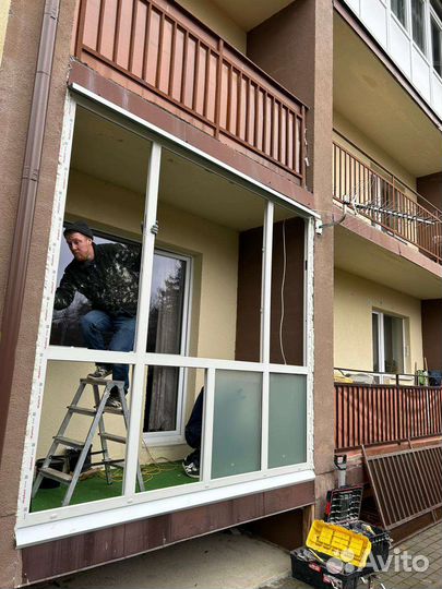 Лоджия со стеклом 2540х2380