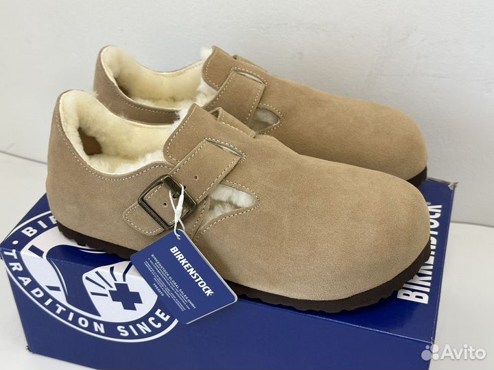 Меховые тапочки birkenstock