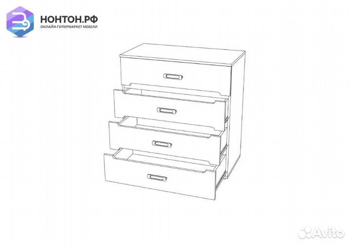 Комод Ким белый глянец / cонома