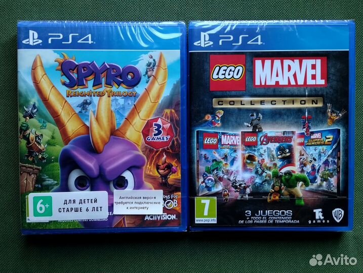 PS4 Spyro Trilogy Lego Marvel Collection Новые