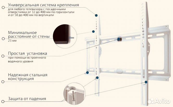 Кронштейн на стену Kromax ideal-3, white