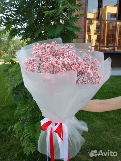 Букет цветы из гипсофилы