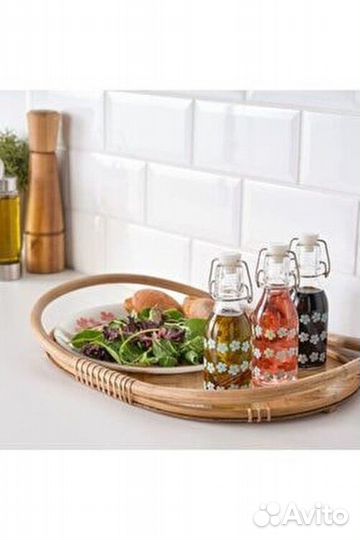 Набор 3шт стеклянных бутылок с пробкой 150мл IKEA