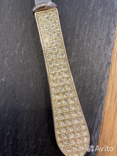 Нож для бумаги стильный металл ручка со стразами