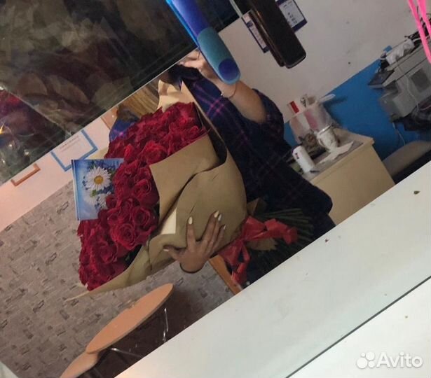 Розы 75 см красные эквадор