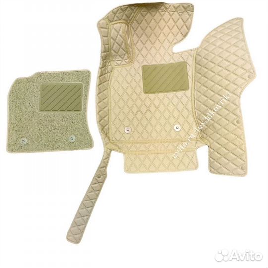 Коврики премиум Lexus LX570 + текстильные. Бежевые