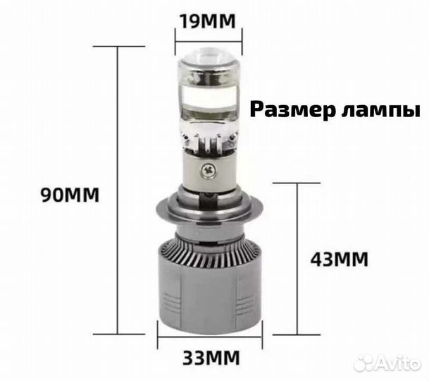 Светодиодные лампы led h7 с линзой