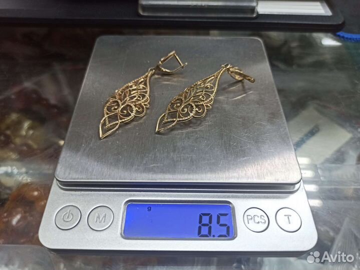 Серебряные Серьги С Позолотой Проба 925 Ретро