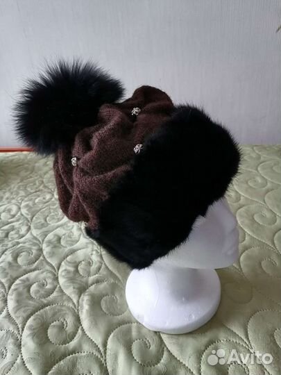 Шапка ручная вязка