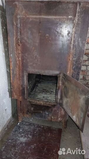 Буржуйка печь большая котёл водяной