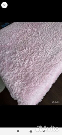 Плед травка розовый