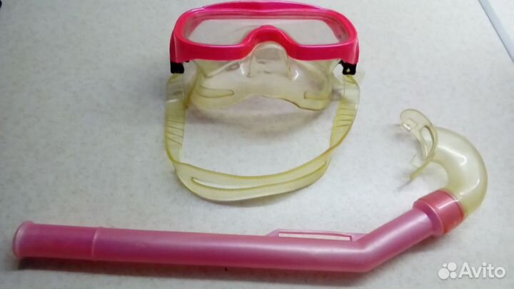 Маска и трубка, очки подростковые для плаванья