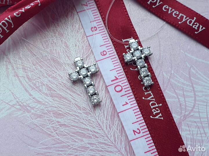 Серебряное колье на леске с фианитами