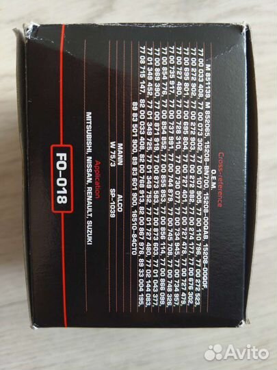 Фильтр масляный fo 018 logan largus