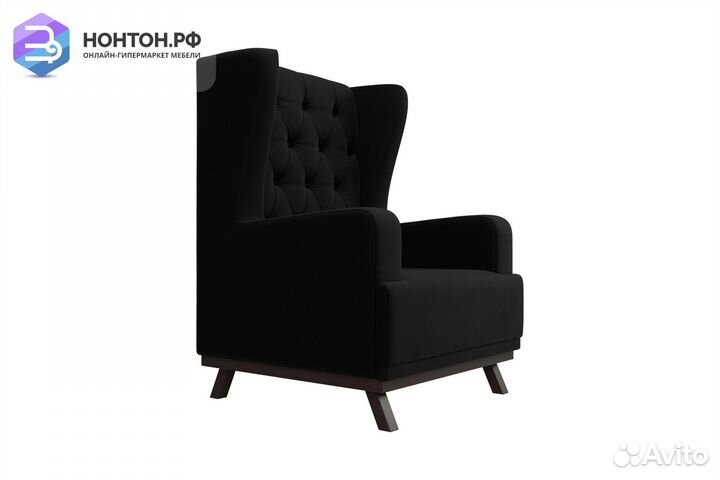 Кресло Джон Люкс микровельвет чёрный