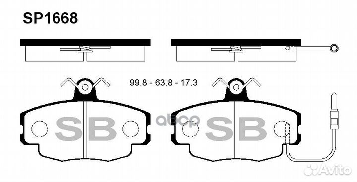 SP1668 колодки дисковые передние Renault Megan