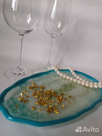 Блюдо из эпоксидной смолы на подарок