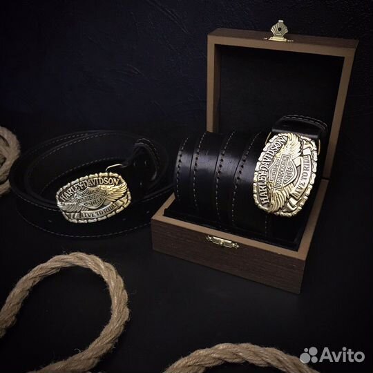 Ремень ручной работы Harley Davidson в коробке