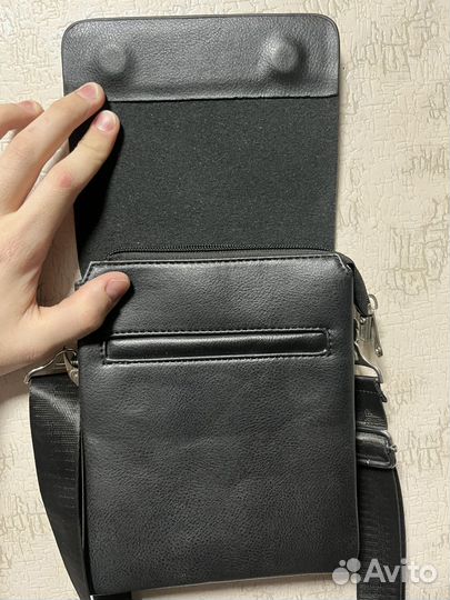 Барсетка кожаная через плечо