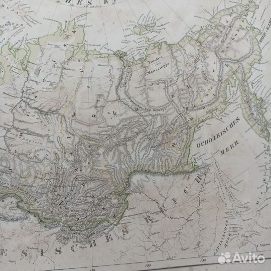 Антикварная карта Азиатских владений России 1854