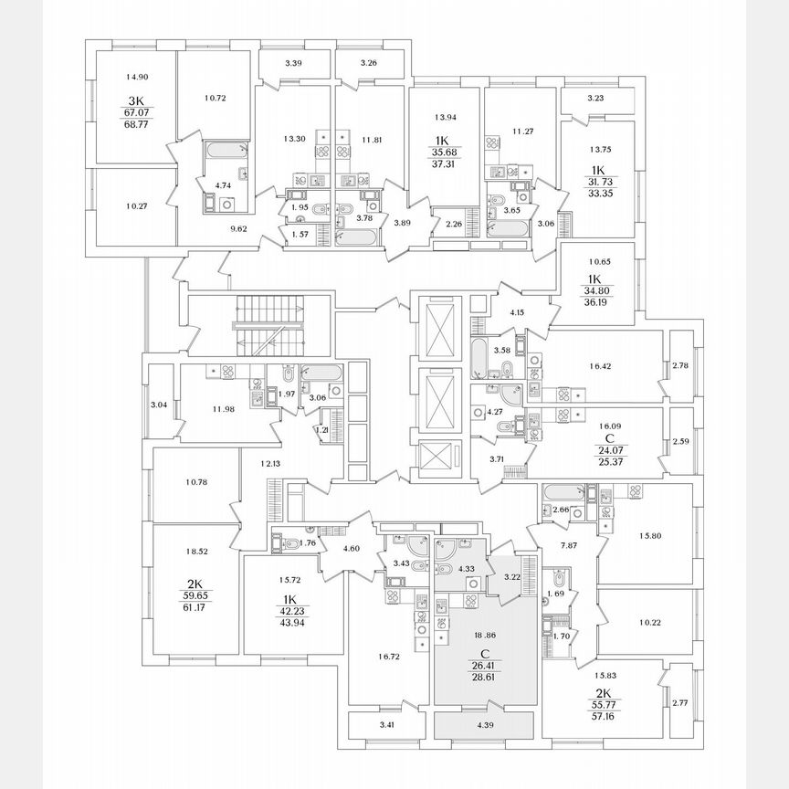 Квартира-студия, 28,6 м², 3/22 эт.