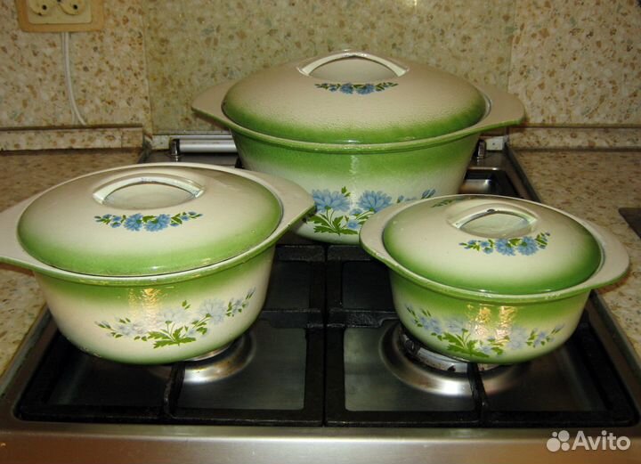 Эмалированные кастрюли-казаны СССР