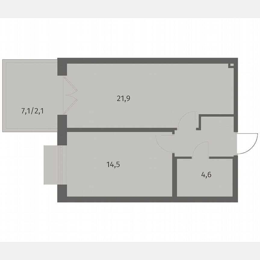 1-к. квартира, 47,4 м², 1/8 эт.