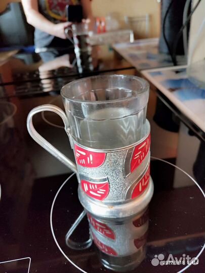 Подстаканник СССР с граненым стаканом