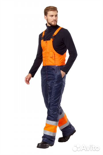 Костюм зимний Трасса сигнальный, оранж/синий